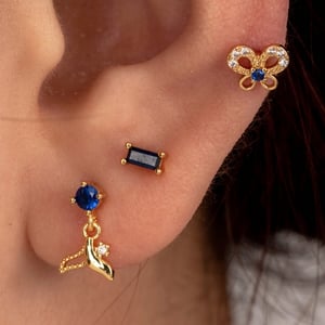 1 Piece Simple Series Classic Butterfly Titanium Steel Gold Color Material Zircon Women's Stud Earrings h5 Picture2